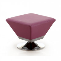 Manhattan Comfort OT002-PL Diamond Purple and Polished Chrome Swivel Ottoman
